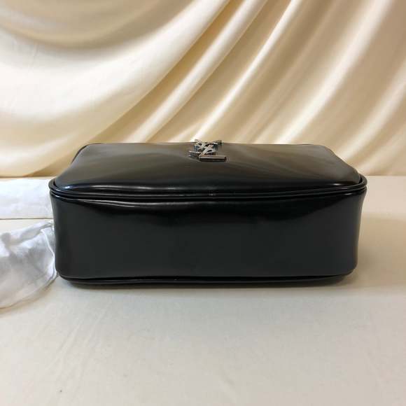 YVES SAINT LAURENT YSL Black Patent Lou Mini Camera Bag Sku# 63865 - Picture 5 of 10